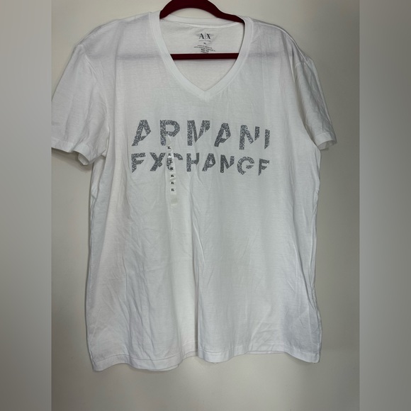 Men's Basic Logo Armani exchange V Neck T shirt sz XL - Picture 1 of 8
